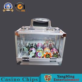 Aluminum Alloy Double Open Acrylic Chips Carrier Texas Poker Round Chips Handle With Metal Lock