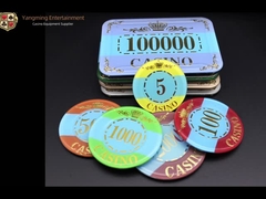 Casino Bakara Masası Akrilik Kristal UV Poker Chips 45mm 34g