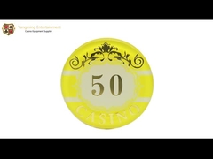 Makao Üç Katmanlı Kristal Akrilik Casino Poker Chip Seti 760 Parça Altın Damgalama UV