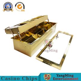 Double Floors Metal Golden Casino Chip Tray Baccarat Texes Customize Luxury Rulette Wheels Blackjack Table