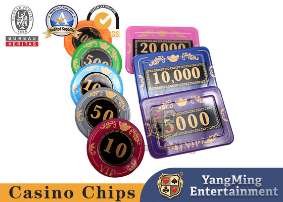 satın al UV İşaretli Akrilik Kristal Serigrafi ile 760 Parça Baccarat Poker Chips Seti Çevrimiçi üretim