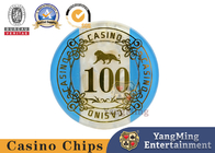 Three Layer Acrylic Shell Pattern Texas Poker Chip Set Baccarat Gambling Table Customized 760