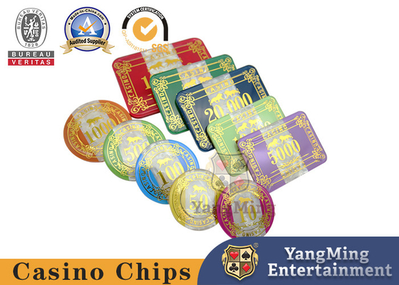 satın al Üç Katmanlı Akrilik Kabuk Deseni Texas Poker Chip Seti Bakara Kumar Masası Özelleştirilmiş 760 Çevrimiçi üretim