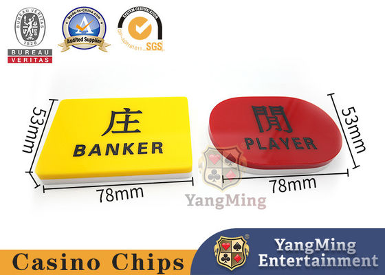 satın al Baccarat Poker Kumar Masası Marker Kırmızı Ve Sarı Akrilik Oyuncu ve Bankacı Bahisleri Çevrimiçi üretim