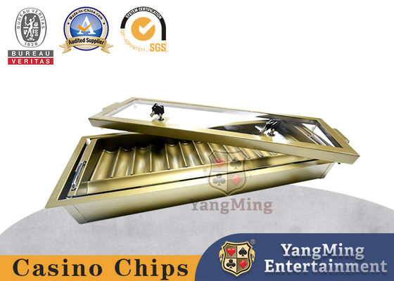 satın al Elektroplastrasyonlu Metal Poker Çip Tepsisi Çift Katman Kilit 14 Ağı Baccarat Çip Yüzen Çevrimiçi üretim