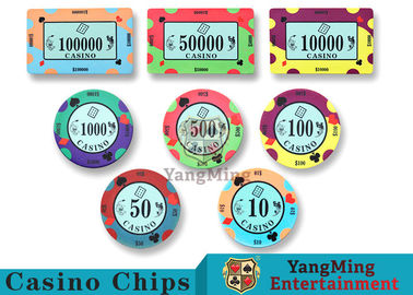 satın al 40 / 43mm Çap Seramik Casino Cipsleri Özel Baskılı Tasarımlı Parlak Renkler Çevrimiçi üretim