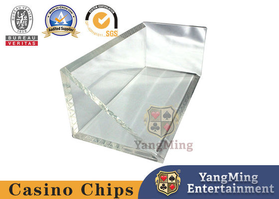 satın al Üçgen atık kağit kutu şeffaf akrilik black jack 8 güverte poker oyun masası kart kutusu Çevrimiçi üretim