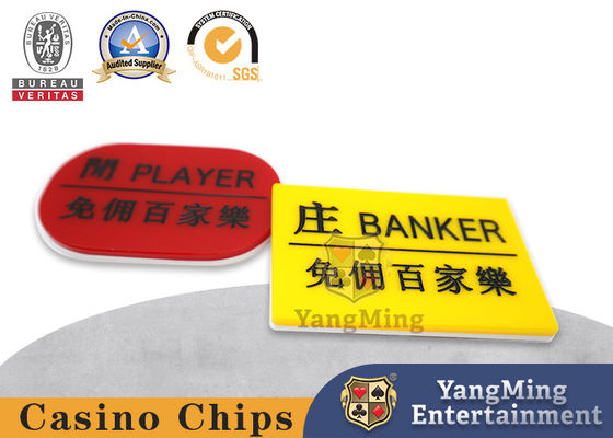 satın al Yeni Baccarat Casino Poker Kırmızı Sarı Bahis Kartı Akrilik Oyuncu ve Bankacı Tasarımı Çevrimiçi üretim