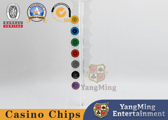 satın al Makao Casino Dikey 16 Çip Tutucu Şeffaf Akrilik Tasarım 40mm Yuvarlak Poker Fişleri Çevrimiçi üretim