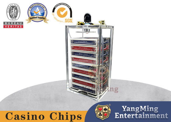 satın al Kazino 8 Çift Poker Kart Taşıyıcı Akrilik Şeffaf Teyp Kilit Baccarat Texas Masa Oyunu Çevrimiçi üretim