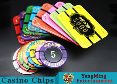 satın al Kristal Akrilik Tiger Görüntü Casino Poker Chips Yuvarlak 40/45 / 50mm Çevrimiçi üretim
