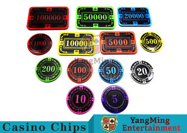 satın al 12g Parlak Renkli Kristal Akrilik Poker Chips Yüksek Aşınma Direnci Çevrimiçi üretim