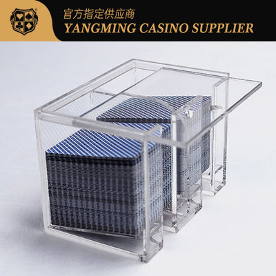 satın al Yeni Geliştirilmiş Akrilik İki Bölüm Sekiz Deck Kart Çöp Kutusu Bakara Kumar Masa Oyunu Çöp Kart Kutusu Çevrimiçi üretim