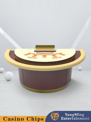 satın al Yüksek Kaliteli Toptan Satış Standart Yarım Yuvarlak Blackjack Masası Casino Club Poker Oyun Masası Çevrimiçi üretim