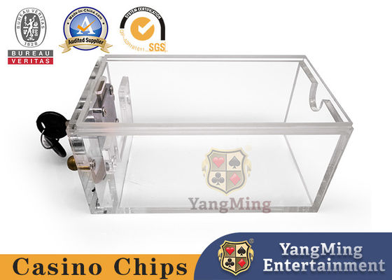 satın al Yeni tasarlanmış ve özelleştirilmiş 6 deste poker kartı hediye kartı kutusu Teksas Baccarat poker masası kilitli tutma ile şeffaf akrilik Çevrimiçi üretim