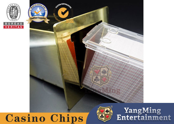 satın al Paslanmaz Çelik Titanyum Sarı 8 Deck Oyun Kartları Sahibi Kumar Masası Kartları Atın Taşıyıcı Poker Masası Gizli Kart Metal Kutusu Çevrimiçi üretim