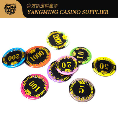 satın al Yeni tasarlanmış akrilik buğday folyo damgası özel logo ile casino poker fişleri Çevrimiçi üretim