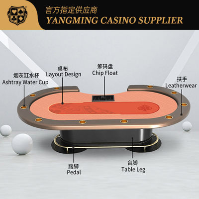 satın al Oval Metal Treadle Texas Hold'Em Poker Masası Texas Casino Club Poker Oyun Masası Çevrimiçi üretim
