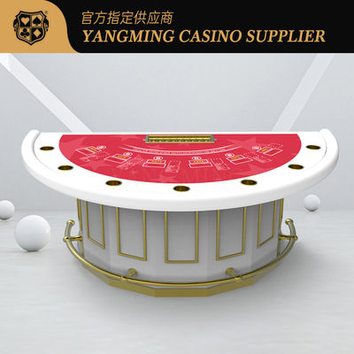 satın al Lüks Yükseltilmiş Casino Blackjack Poker Masası Özel Tasarımlı Yarım Yuvarlak Çubuk Koruyucu Poker Masası Çevrimiçi üretim