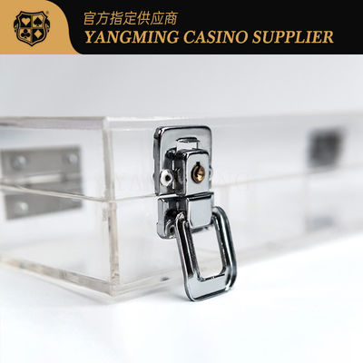 satın al Toptan Özel Akrilik Açık Kilitleme Çip Tepsi Baccarat Casino Poker Oyun Masası Üst Çip Tepsi Çevrimiçi üretim
