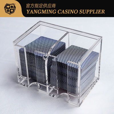satın al Best Quality Cheap Acrylic 2 Compartment 8 Deck Discard Box Bacardi Discard Holder Casino Poker Discard Holder Çevrimiçi üretim