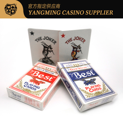satın al 555 Yerli Mavi Çekirdek Poker Kartları Fabrika Stoğu Mavi Kırmızı Renk Baskı Kumar Kulübü Özel Oyun Kartları Çevrimiçi üretim