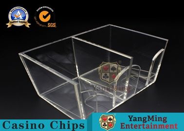 satın al İki Taraf Kutusu Casino Şeffaf Akrilik Oyun Kartı Poker Kumar Oyunları Için Atma Tutucu Çevrimiçi üretim