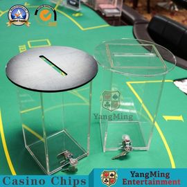 satın al Poker Masa Iskambil Kartları Akrilik Damla Kutusu Metal Kilitli Siyah Yuvarlak Alt Çevrimiçi üretim