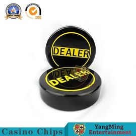 satın al Akrilik Malzeme Texas Hold 'Em Poker Bayi Düğmesi Poker Kartı Yuvarlak Şekil Siyah Renk Çevrimiçi üretim
