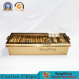 satın al İki Katmanlı Titanyum Altın Casino Chip Tepsisi Kapaklı ve Kilitli Metalik Demir Rengi Çevrimiçi üretim
