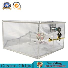 satın al Tamamen Şeffaf Gamb Kare Akrilik Rulet Toke Kutusu / Özel Masa Poker Chips Kutusu Kartları Metal Kilit Taşıyıcı Çevrimiçi üretim