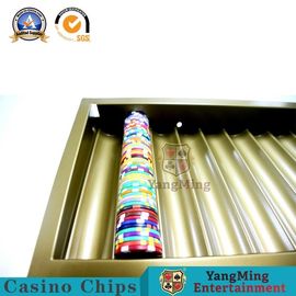 satın al Bir Katman Lüks Altın Metal Kumar Casino Chip Tepsi 300-500 Adet 14g Kil Cips Tutucu Çevrimiçi üretim