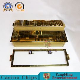 satın al 540 * 235mm Casino Chip Tepsi VIP Kulübü Çift Katmanlı 2 Metal Kilit Kumar Cips Şamandıra 10 Satırlar Kombinasyon vaka Çevrimiçi üretim