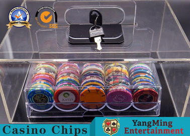 satın al Kil Yuvarlak Şekil Akrilik Poker Chips Kutusu Nokta Kulübü 400 adet 40mm İnsan Operasyonu Çevrimiçi üretim