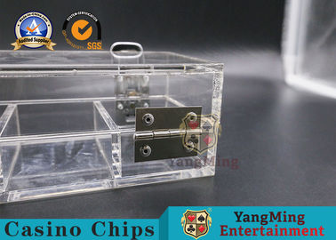 satın al 100 adet 46mm Kil Poker Chips Durumda Çift Kilit Özel Şeffaf Çevrimiçi üretim