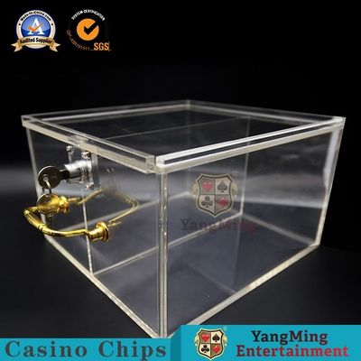 satın al Şeffaf Kalın Akrilik İki Izgara Çip Kutusu Özel Metal Kilit Lüks Sürüm Taşınabilir Poker Çip Kartı Saklama Kutusu Çevrimiçi üretim