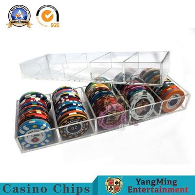 satın al Kulüp Özel Kalın Akrilik 100 Metre Kilitlenebilir Çip Kutusu Tam Şeffaf Yuvarlak 50mm Poker Sahteciliğe Karşı Cips Tepsisi Çevrimiçi üretim