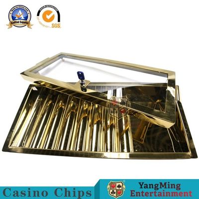 satın al Titanyum Altın Tek Katmanlı Kaplama Kilitli Çip Tepsisi Özel Kulüpler Metal Çip Kutusu Poker Masa Masa Aksesuarları Çevrimiçi üretim