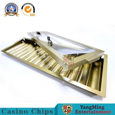 satın al 15 Izgara Yuvarlak Kod Metal Cam Kapak Casino Çip Tepsisi Tek Katmanlı Çevrimiçi üretim
