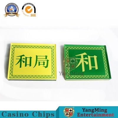 satın al Kristal Casino Oyun Aksesuarları Sarı Yeşil Kare Oyun Kartları Çift Taraflı Çevrimiçi üretim