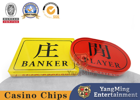 satın al Kristal Akrilik Bahis Tahtası Bakara Casino Masa Oyunu Kırmızı ve Sarı Oyuncu Bankacı Çevrimiçi üretim