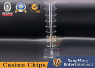 Fully Transparent 8 Piece Round Poker Chip Roulette Table Casino Display Stand