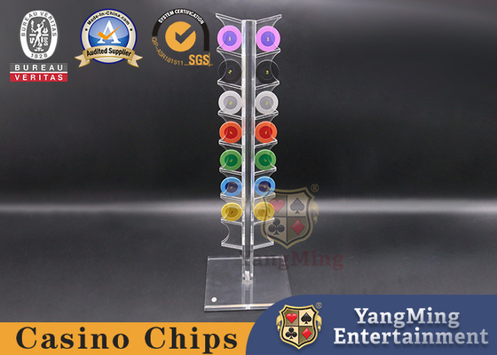 satın al Tamamen Şeffaf 8 Parça Yuvarlak Poker Chip Rulet Masası Casino Ekran Standı Çevrimiçi üretim
