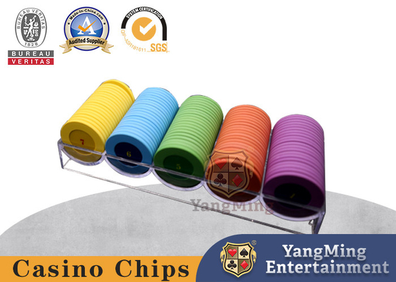 satın al Şeffaf Akrilik 5 Satır 40mm Poker Keramik Çip Tepsi Casino Eğlence Masa Oyunu Çip Tepsi Çevrimiçi üretim