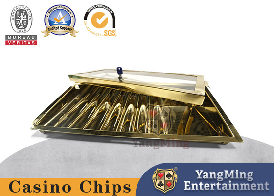 satın al Yeni Özel Yapılmış Metal Titanyum Altın 9 Grili Kilitli ve Kapalı Casino Baccarat Masası Çip Tepsisi Çevrimiçi üretim