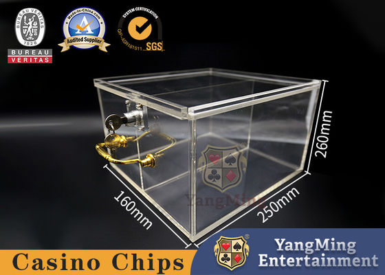 Acrylic Lock Chip Box Fully Transparent Poker Chip Card Handle Gift Box