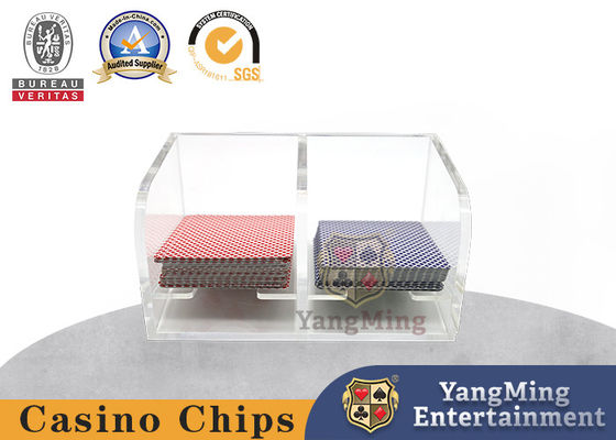Tamamen Şeffaf Akrilik 2 Atık Kart Kutusu Niuniu Casino Poker Masa Oyun Masa Kart Sahibi