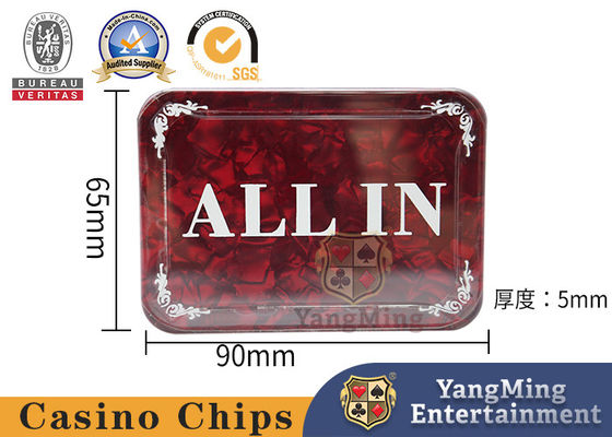 Acrylic Square ALL IN Positioning Card Texas Hold'Em Game Table Full Bet