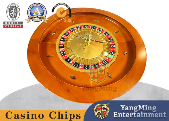 Yerel 45cm Katı Ahşap El Rulet Casino Poker Masa Oyunu Ahşap Rulet