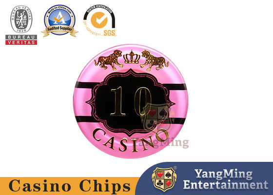 Casino Bakara Ejderha Kaplan Akrilik Kristal Altın Kaplama Poker Oyunu Cips Paraları